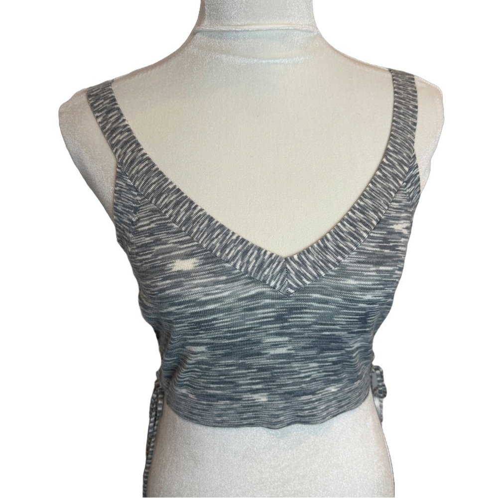 BCBG Y2K‎ Cropped Knit Top with  Laced Sides